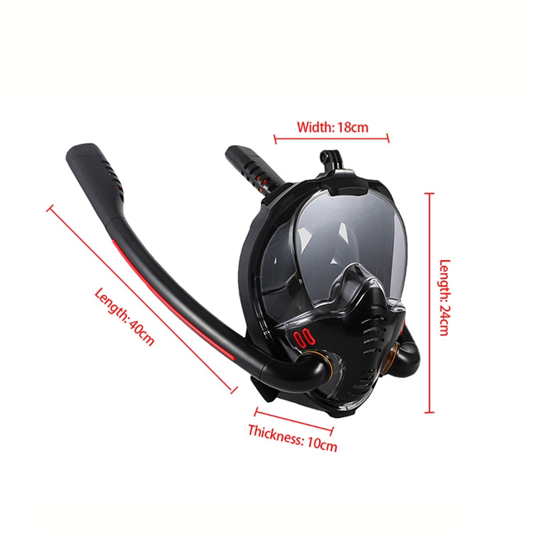 Snorkeling Mask Double Tube Silicone Full Dry Diving Mask Adult Swimming Mask Diving Goggles, Size: S/M(Black/Black) - Diving Mask by PMC TechLife | Online Shopping South Africa | PMC TechLife | Buy Now Pay Later Mobicred