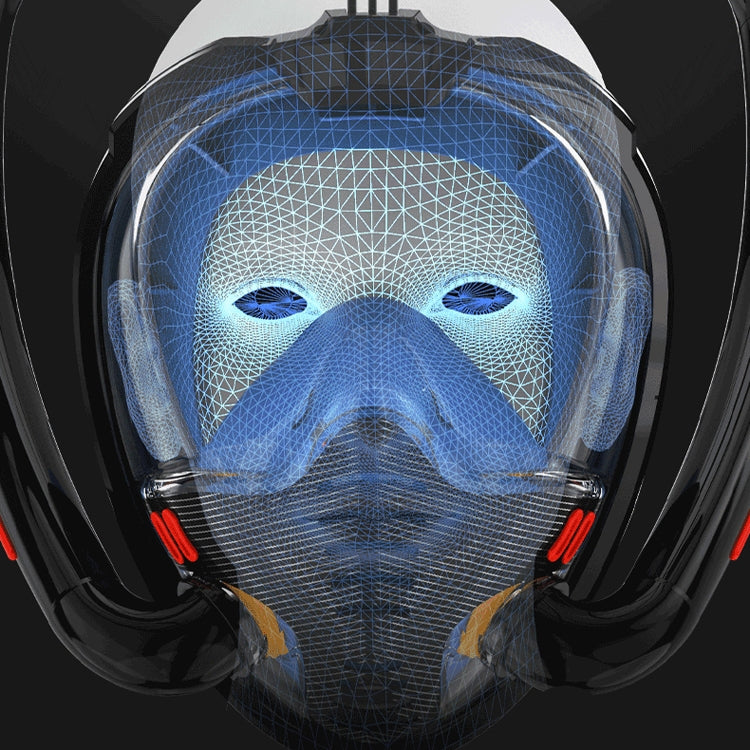 Snorkeling Mask Double Tube Silicone Full Dry Diving Mask Adult Swimming Mask Diving Goggles, Size: L/XL(Black/Blue) - Diving Mask by PMC TechLife | Online Shopping South Africa | PMC TechLife | Buy Now Pay Later Mobicred