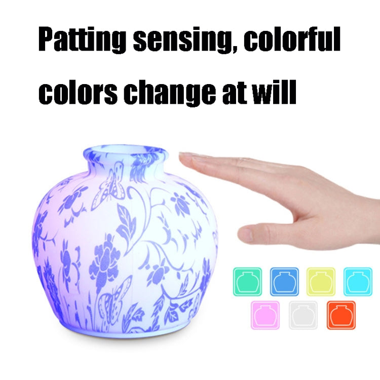 QH-28 Blue-and-white Porcelain Silicone Night Light USB Bedroom Bedside Lamp Pat Sensor Lamp(Colorful Light) - Night Lights by PMc TechLife | Online Shopping South Africa | PMc TechLife | Buy Now Pay Later Mobicred