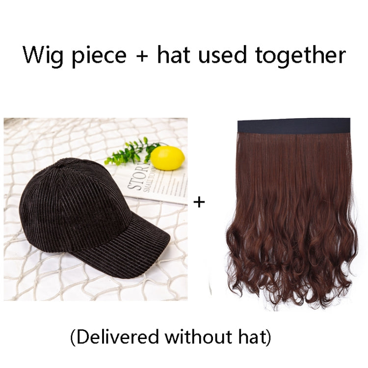 8261E Fashion Hat Wig Female Detachable Pear Flower Roll Long Hair Wig(Dark Brown) - free shipping - PMC TechLife - Order now!