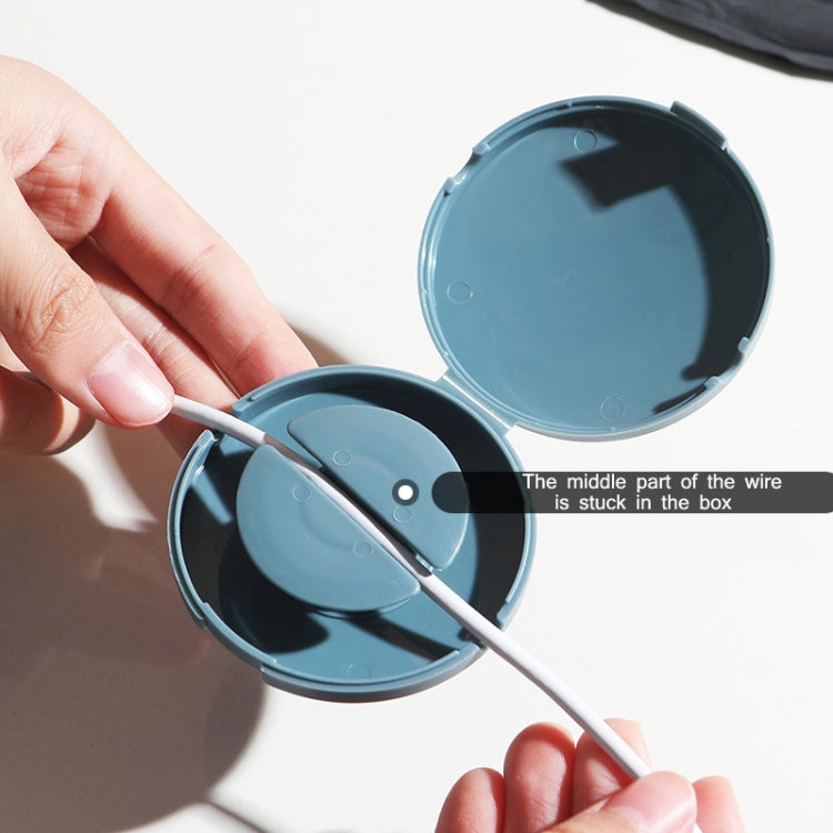 Round Data Cable Storage Box Earphone Storage Collection Box(Blue) - Storage Boxes by PMC TechLife | Online Shopping South Africa | PMC TechLife | Buy Now Pay Later Mobicred