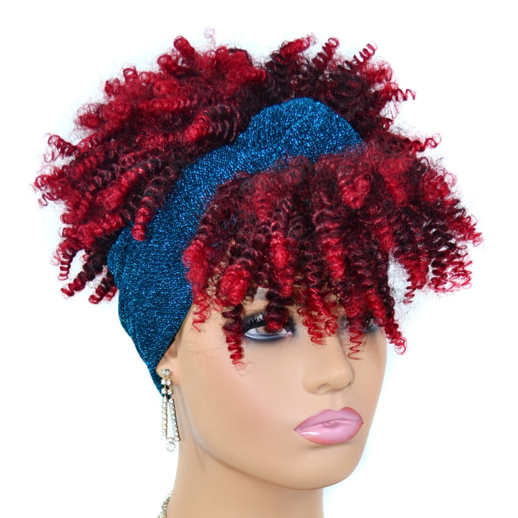 Headscarf Wig Black Gradient Small Curly Wig Explosive Headgear, Colour: 1.TJA1-1BT27# - free shipping - PMC TechLife - Order now!