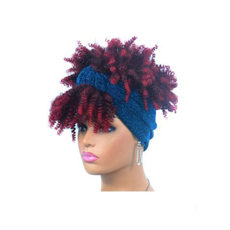 Headscarf Wig Black Gradient Small Curly Wig Explosive Headgear, Colour: 3.TJA1-1BTBUG# - free shipping - PMC TechLife - Order now!