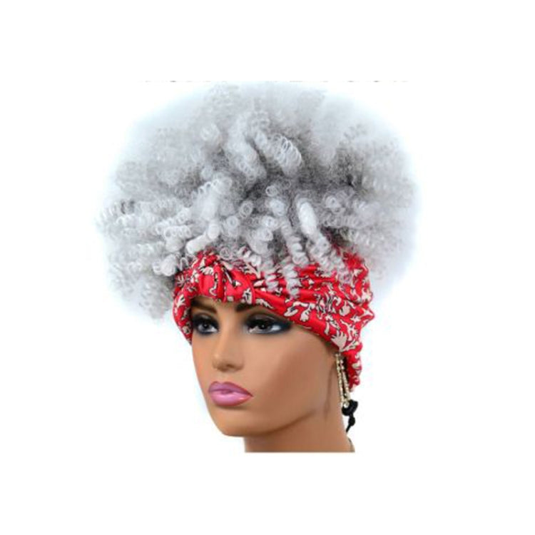 Headscarf Wig Black Gradient Small Curly Wig Explosive Headgear, Colour: 5.TJB0-1BT60B# - free shipping - PMC TechLife - Order now!