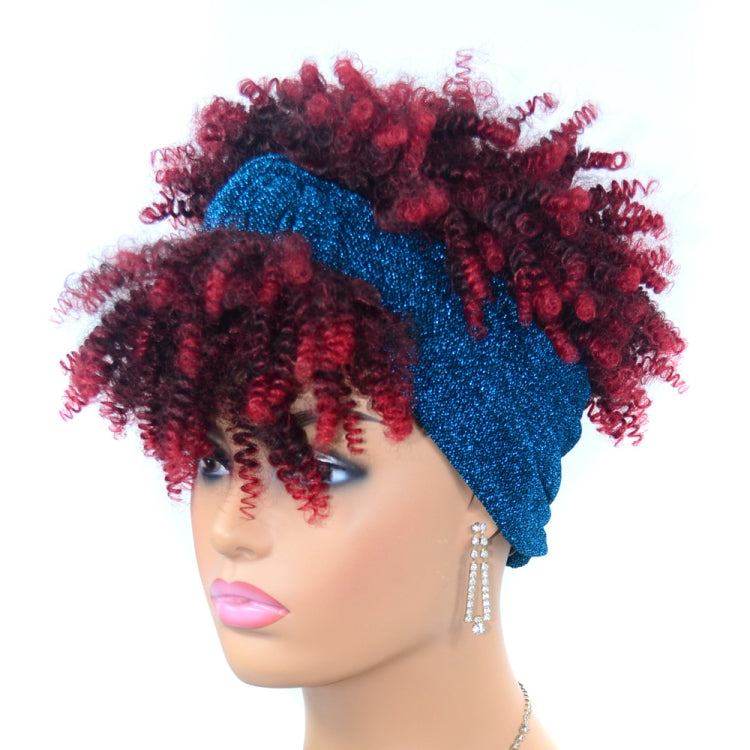 Headscarf Wig Black Gradient Small Curly Wig Explosive Headgear, Colour: 6.TJB0-4T27# - free shipping - PMC TechLife - Order now!