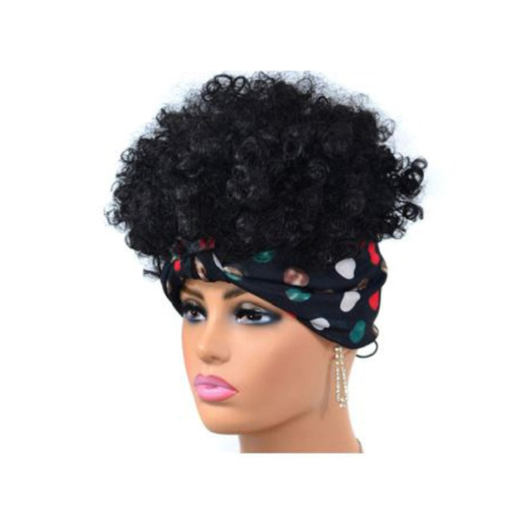 Headscarf Wig Black Gradient Small Curly Wig Explosive Headgear, Colour: 11.TJF4-1B# - free shipping - PMC TechLife - Order now!