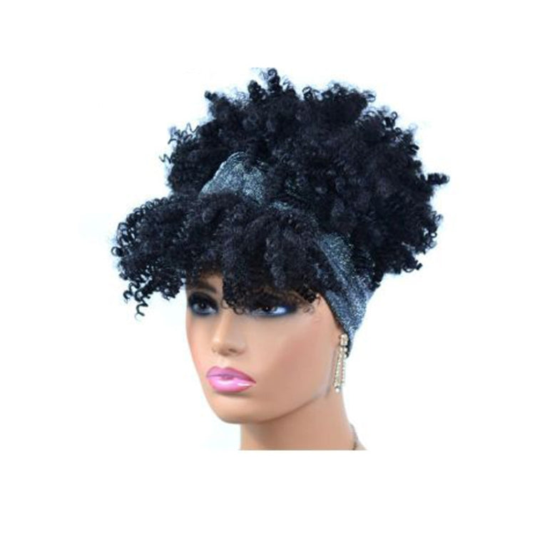 Headscarf Wig Black Gradient Small Curly Wig Explosive Headgear, Colour: 12.TJG1-1B# - free shipping - PMC TechLife - Order now!