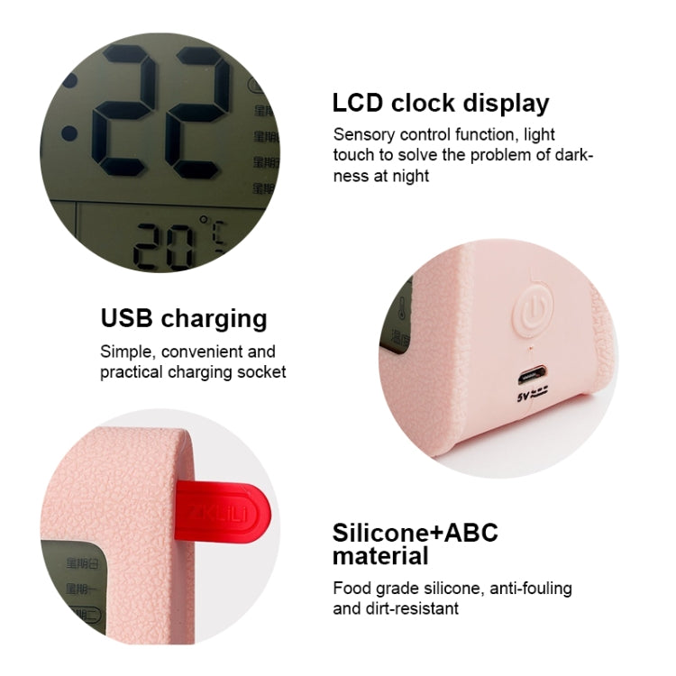 ZKLiLi Lazy Snooze Applet Alarm Clock Bedside Bluetooth Multifunctional Silent Digital Alarm Clock(Pink) - free shipping - PMc TechLife - Order now!