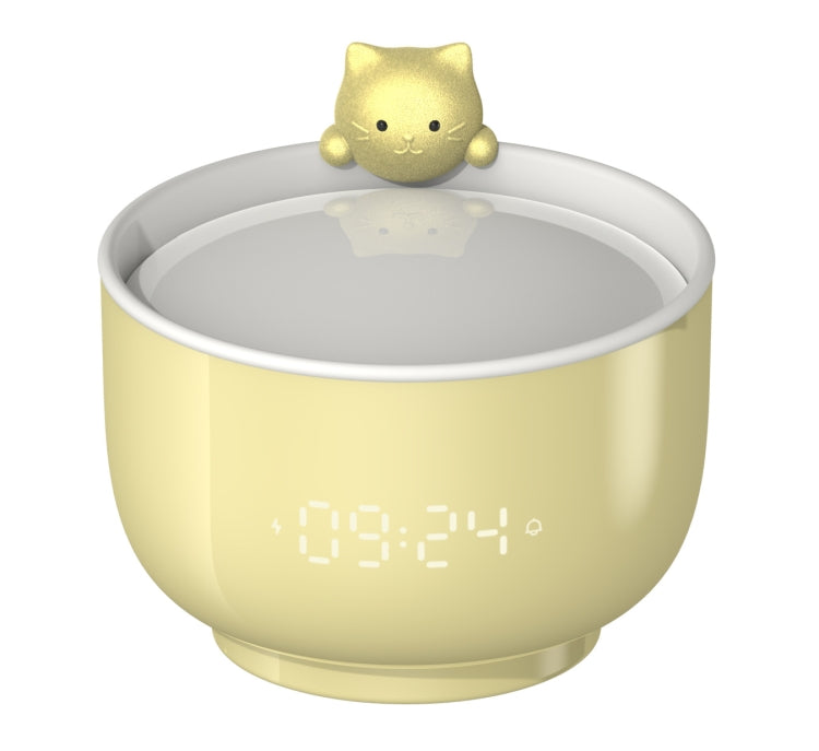 Cat Alarm Clock Night Light 2W LED Rechargeable Adjustable Children Bedroom Bedside Light(Beige) - Night Lights by PMc TechLife | Online Shopping South Africa | PMc TechLife | Buy Now Pay Later Mobicred