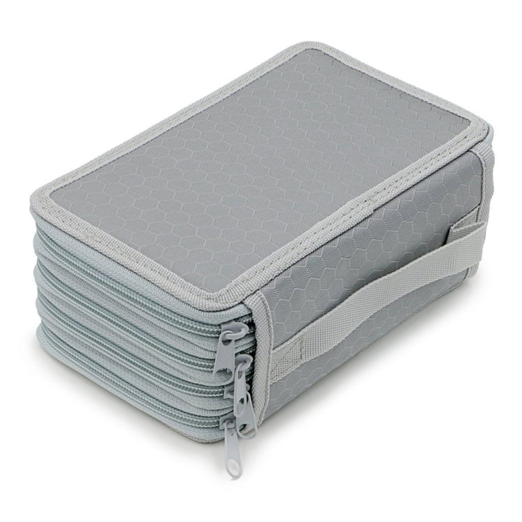 Solid Color Square Four-Layer Pencil Case Sketch Colorful Pencil Case With 72 Holes(Gray) - free shipping - PMC TechLife - Order now!