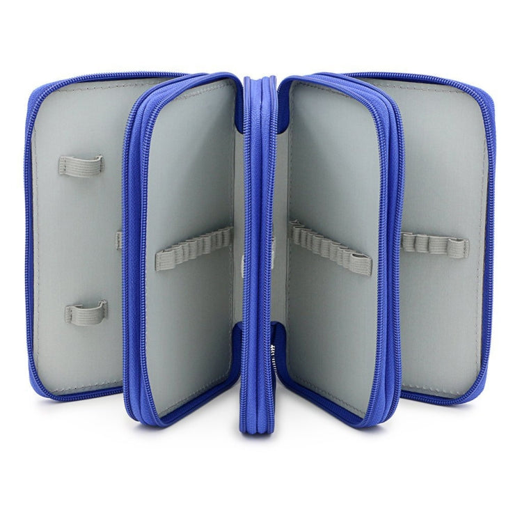 Solid Color Square Four-Layer Pencil Case Sketch Colorful Pencil Case With 72 Holes(Blue) - File Folder by PMC TechLife | Online Shopping South Africa | PMC TechLife | Buy Now Pay Later Mobicred