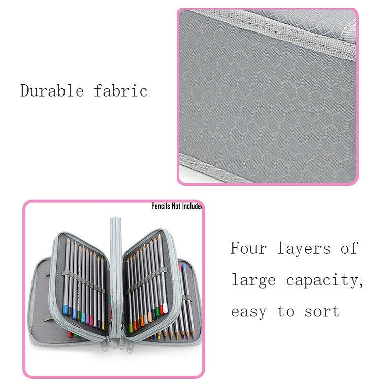 Solid Color Square Four-Layer Pencil Case Sketch Colorful Pencil Case With 72 Holes(Purple) - File Folder by PMC TechLife | Online Shopping South Africa | PMC TechLife | Buy Now Pay Later Mobicred
