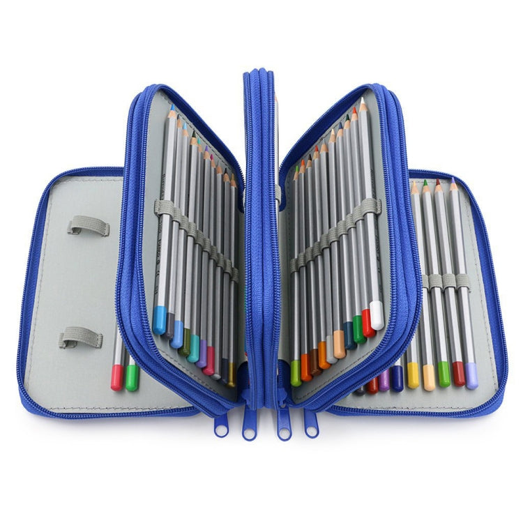 Solid Color Square Four-Layer Pencil Case Sketch Colorful Pencil Case With 72 Holes(Blue) - File Folder by PMC TechLife | Online Shopping South Africa | PMC TechLife | Buy Now Pay Later Mobicred
