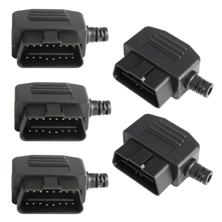 5 PCS 16PIN Car Male Connector OBD2 Connector Plug + Shell + Line Card + Screw OBD Plug J1962M - Cables & Connectors by PMC TechLife | Online Shopping South Africa | PMC TechLife