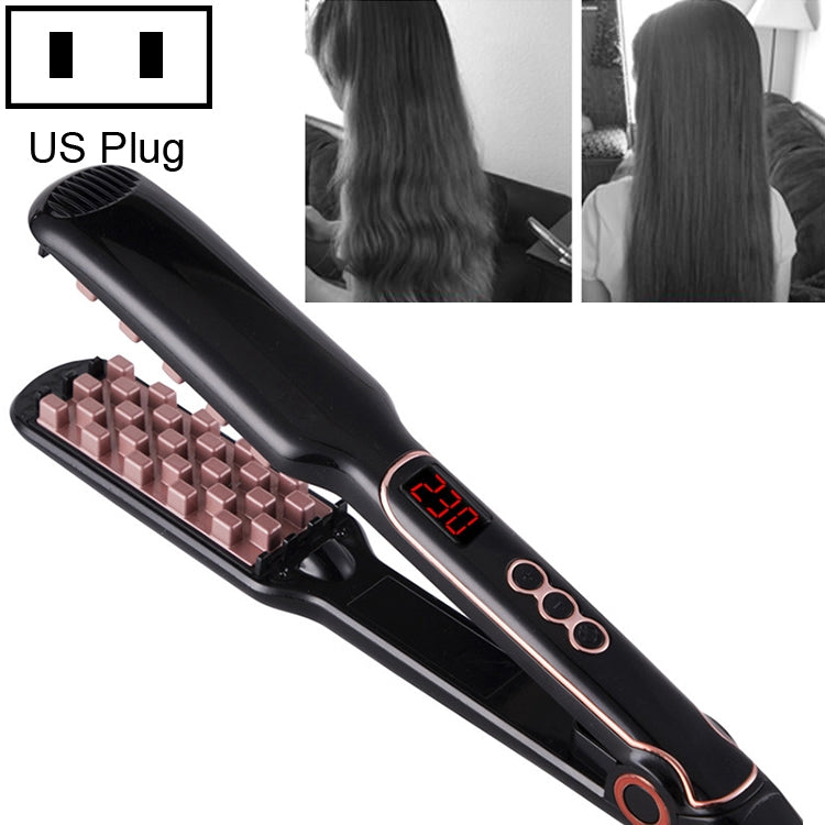 Multi-functional Long & Short Hair Styling Iron Ceramic Tourmaline Volumizing Hair Iron, Plug standard:US(Black gold) - free shipping - PMC TechLife - Order now!
