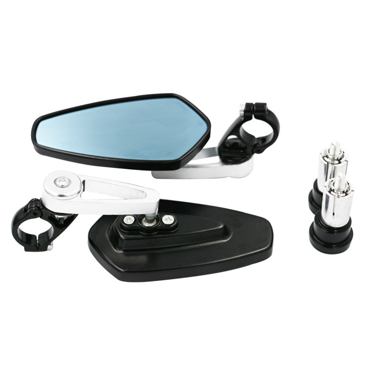 Electric Bike Motorcycle Modified Reversing Retro Rearview Handle Mirror All Aluminum Reflective Rearview Mirror(Silver) - Side Mirrors by PMC Jewellery | Online Shopping South Africa | PMC Jewellery | Buy Now Pay Later Mobicred