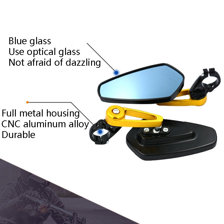 Electric Bike Motorcycle Modified Reversing Retro Rearview Handle Mirror All Aluminum Reflective Rearview Mirror(Silver) - Side Mirrors by PMC Jewellery | Online Shopping South Africa | PMC Jewellery | Buy Now Pay Later Mobicred