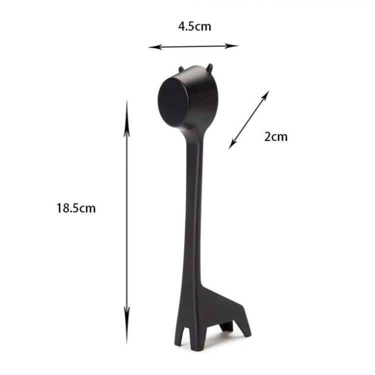 5 PCS Cartoon Giraffe Shape Coffee Spoon Coffee Bean Powder Quantitative Spoon Metering Plastic Spoon(Black) - free shipping - PMC TechLife - Order now!