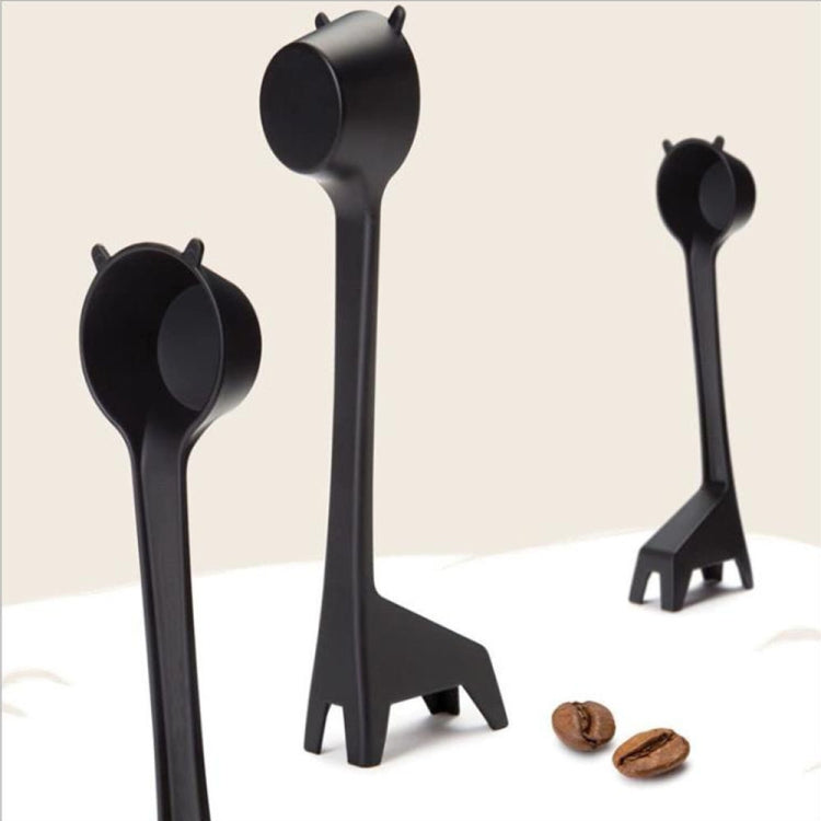 5 PCS Cartoon Giraffe Shape Coffee Spoon Coffee Bean Powder Quantitative Spoon Metering Plastic Spoon(Black) - free shipping - PMC TechLife - Order now!