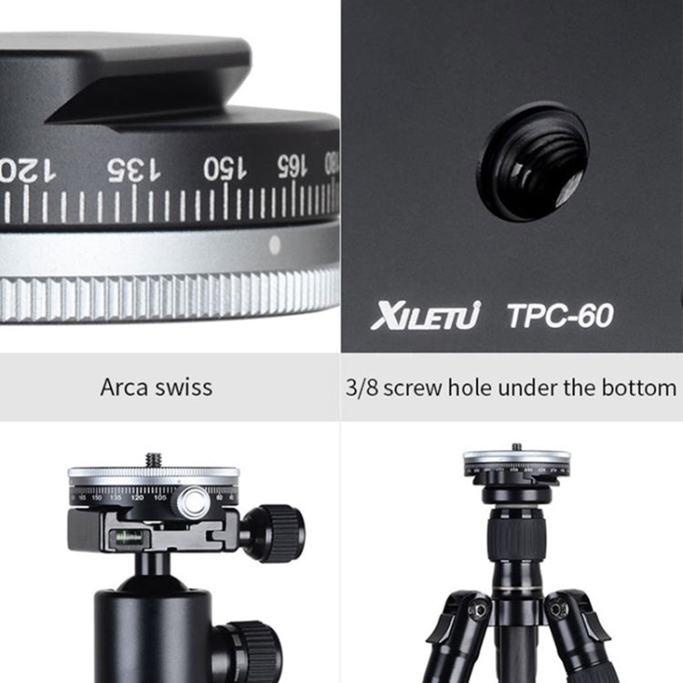 Xiletu TPC60 360 Degree Rotating Panoramic Head Tripod Holder SLR Camera Base Plate - Tripod Heads by PMC TechLife | Online Shopping South Africa | PMC TechLife | Buy Now Pay Later Mobicred