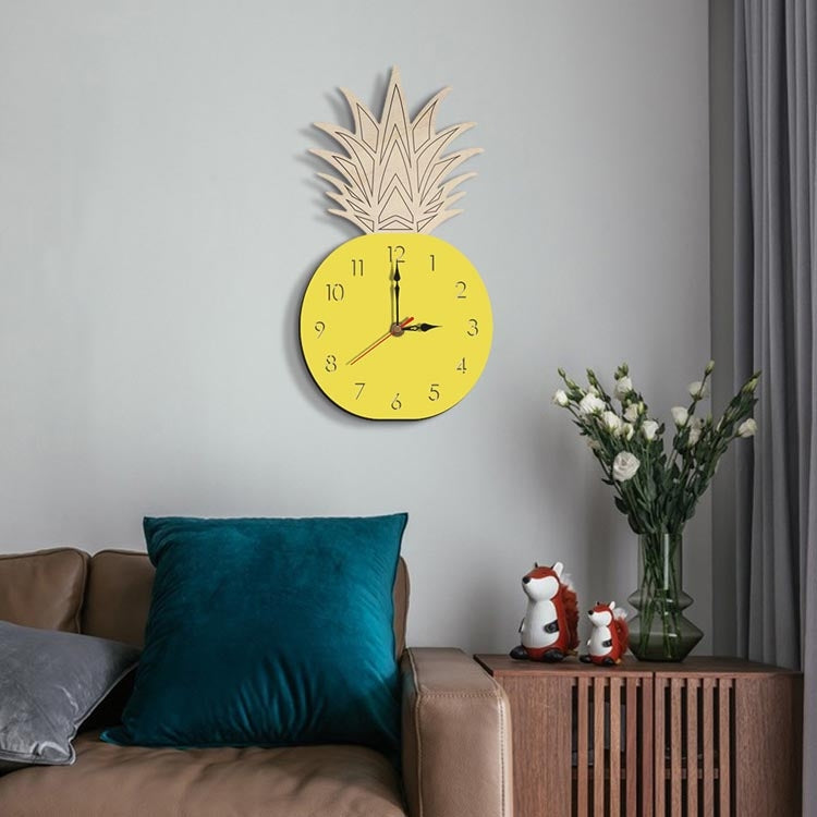 Fruit Personality Mute Wall Clock Acrylic Children Decoration Clock(B Yellow) - Wall Clock by PMc TechLife | Online Shopping South Africa | PMc TechLife | Buy Now Pay Later Mobicred