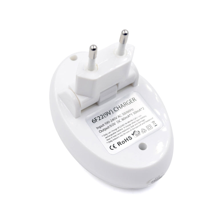 9V L-ion Rechargeable Battery 6F22 9V Lithium Batteries Charger(EU Plug) - Charger & Converter by PMC TechLife | Online Shopping South Africa | PMC TechLife