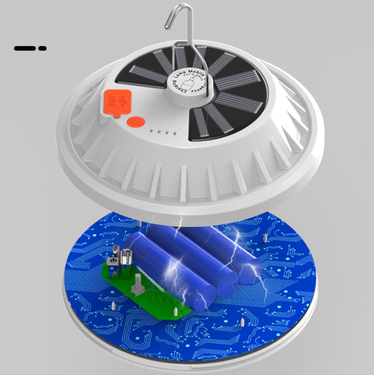 V62 Solar Power 120 LEDs UFO Rechargeable Light Household Emergency Light Bulb Outdoor Camping Night Market Stall Light - Camping Lighting by PMc TechLife | Online Shopping South Africa | PMc TechLife | Buy Now Pay Later Mobicred