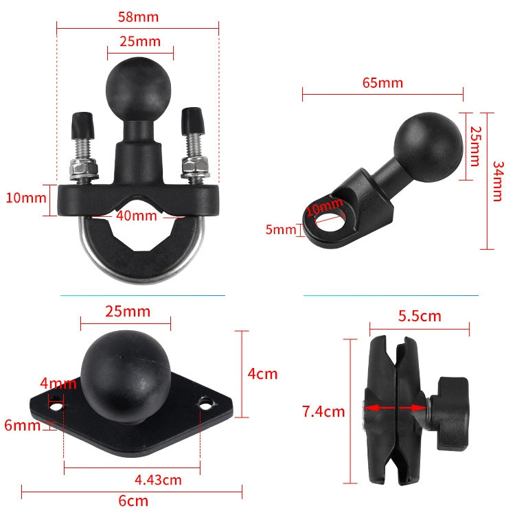Motorcycle Multi-Function Mobile Phone Holder Adjustable Universal Locomotive Riding Anti-Shake Fixed Equipment(Elf Deer U Type) - Holder by PMC TechLife | Online Shopping South Africa | PMC TechLife | Buy Now Pay Later Mobicred