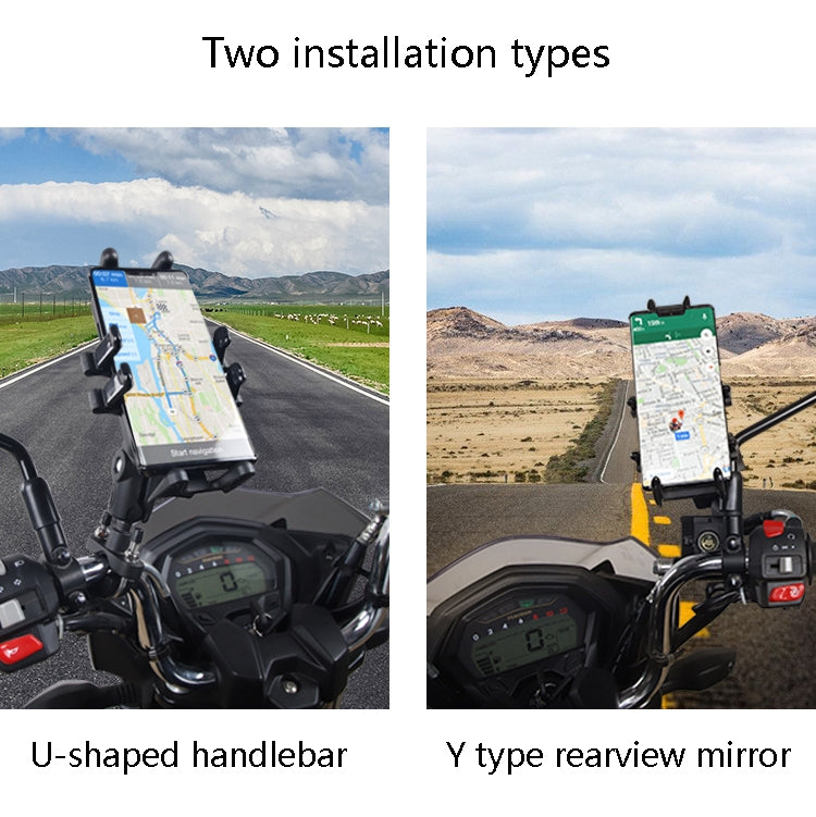 Motorcycle Multi-Function Mobile Phone Holder Adjustable Universal Locomotive Riding Anti-Shake Fixed Equipment(All-rounder Y) - Holder by PMC TechLife | Online Shopping South Africa | PMC TechLife | Buy Now Pay Later Mobicred