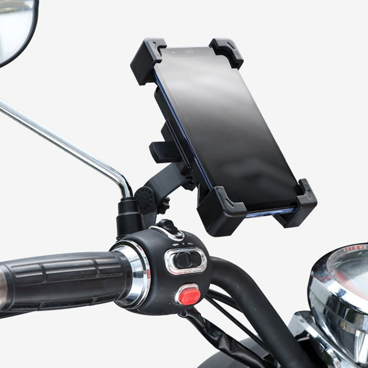 WHEEL UP Bicycle Automatic Bracket Motorcycle Mobile Phone Bicycle Navigation Rack(Upgrade-Rearview Mirror) - Holder by WHEEL UP | Online Shopping South Africa | PMC TechLife | Buy Now Pay Later Mobicred