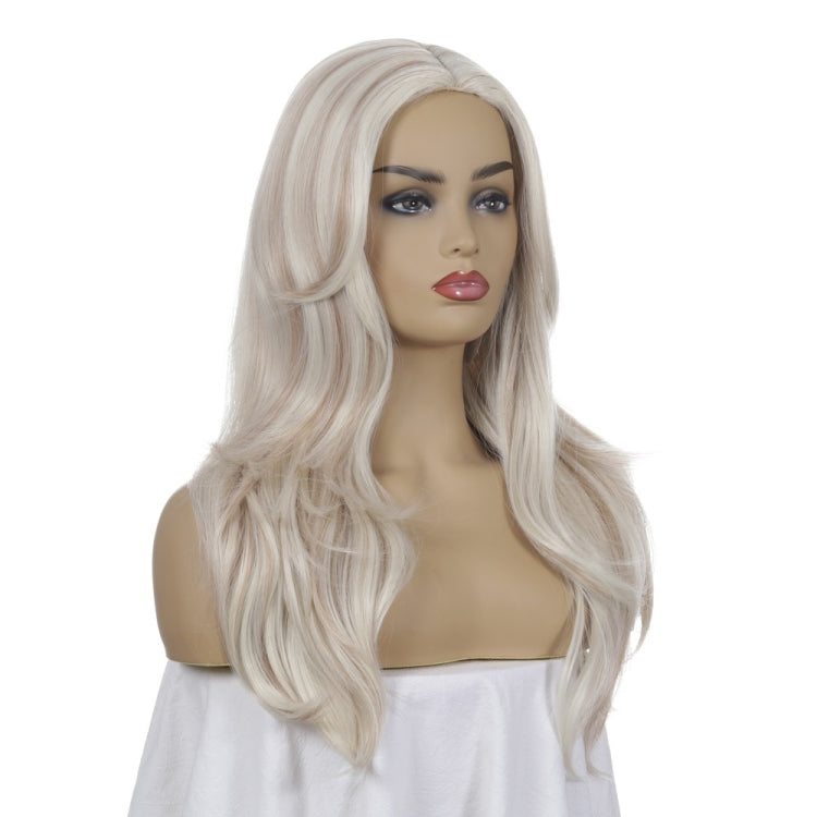 Women Mid-Point Mid-Length Curly Wig Chemical Fiber Headgear(Light Gold+Brown) - free shipping - PMC TechLife - Order now!