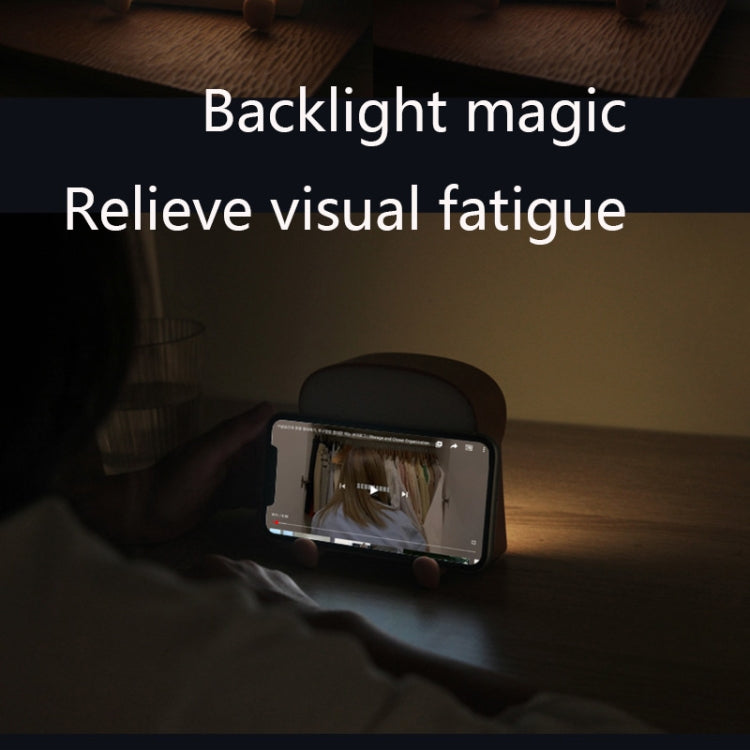 F-L-01 Toast Bread Night Light With Mobile Phone Holder Children Bedroom Timing Sleep Light(Snooze) - Night Lights by PMc TechLife | Online Shopping South Africa | PMc TechLife | Buy Now Pay Later Mobicred