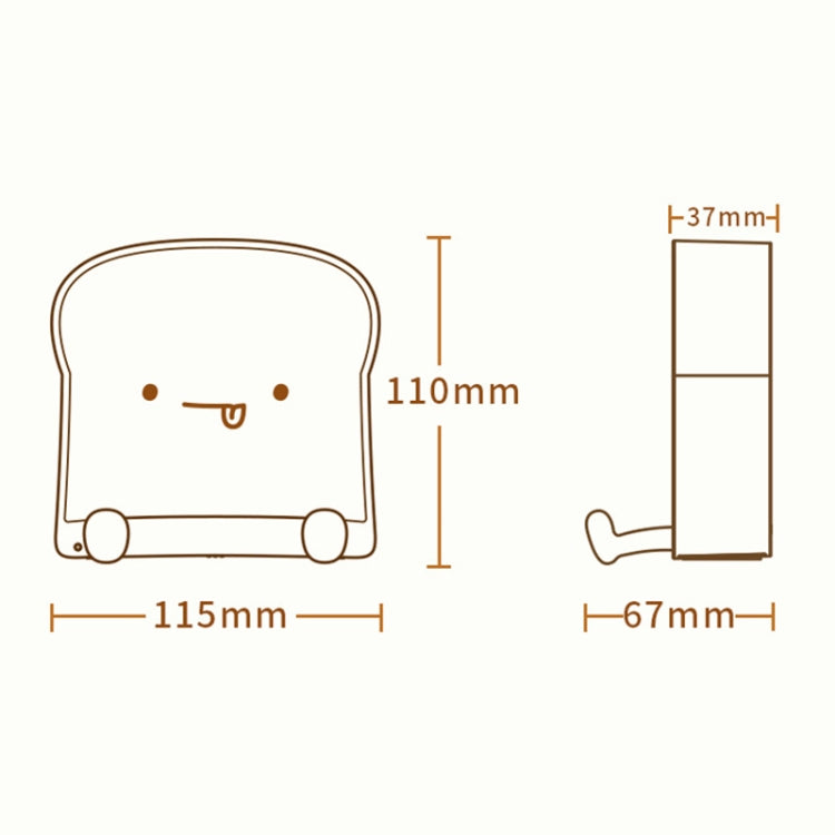 F-L-01 Toast Bread Night Light With Mobile Phone Holder Children Bedroom Timing Sleep Light(Snooze) - Night Lights by PMc TechLife | Online Shopping South Africa | PMc TechLife | Buy Now Pay Later Mobicred