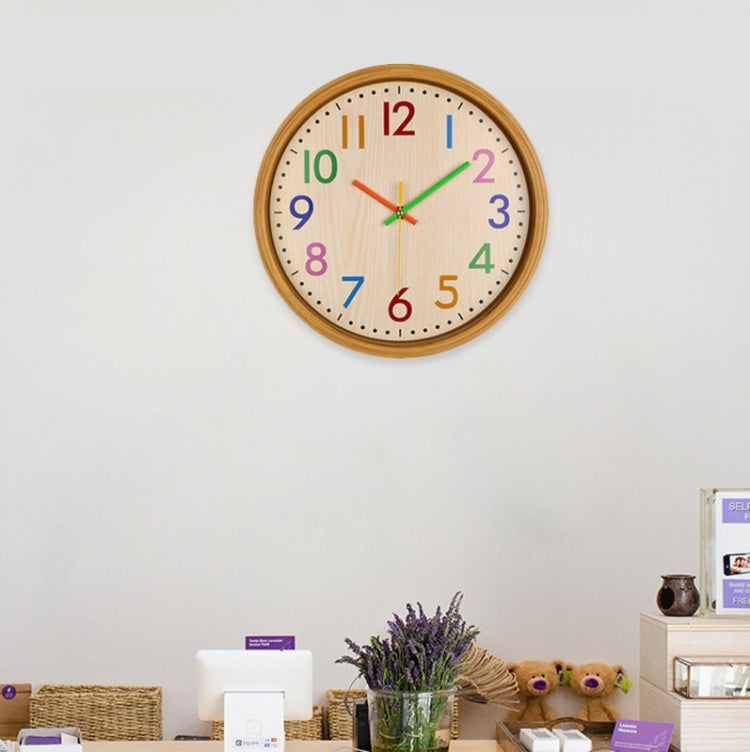 12 Inch Living Room Creative Color Wood Grain Wall Clock Quartz Clock  Classroom Children  Personality Wall  Clock - Wall Clock by PMc TechLife | Online Shopping South Africa | PMc TechLife | Buy Now Pay Later Mobicred