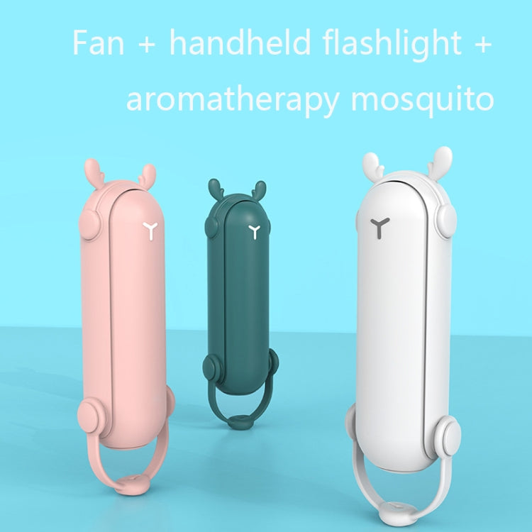 DS208 Folding Multifunctional USB Flashlight Fan Portable Aromatherapy Mosquito Repellent Mini Handheld Fan(Pink) - Electric Fans by PMC TechLife | Online Shopping South Africa | PMC TechLife | Buy Now Pay Later Mobicred