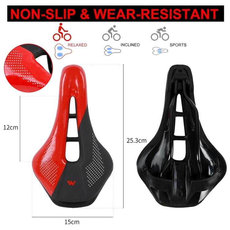 WEST BIKING Cycling Seat Hollow Breathable Comfortable Saddle Riding Equipment(Black Red) - Bicycle Saddle by WEST BIKING | Online Shopping South Africa | PMc TechLife | Buy Now Pay Later Mobicred