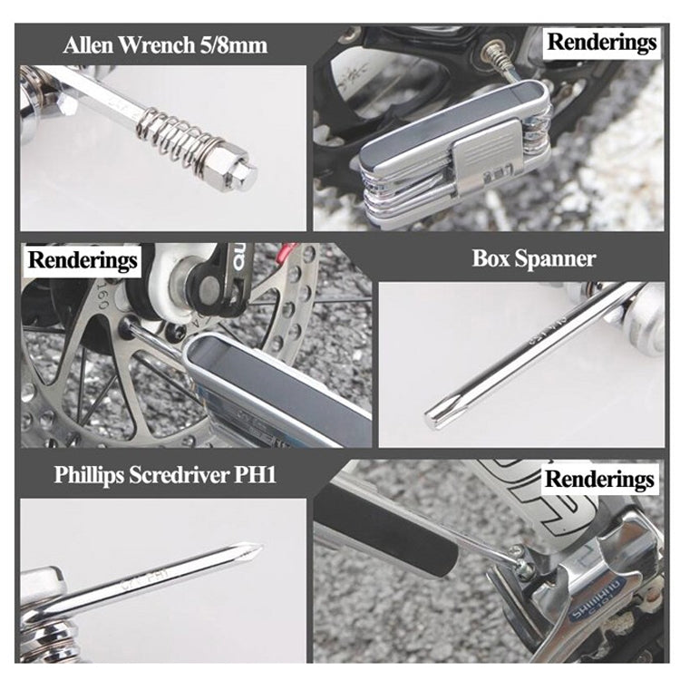 GIYO 13 In 1 Bicycle Repair Combination Tool Multifunctional Mountain Bike Bicycle Repair Tool - Maintenance tools by GIYO | Online Shopping South Africa | PMc TechLife | Buy Now Pay Later Mobicred