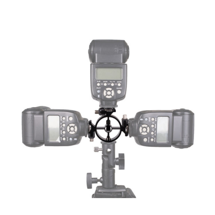 2 PCS Round Field 3 Triple Head Hot Shoe Mount Adapter Flash Holder Bracket Light Stand Holder - free shipping - PMC TechLife - Order now!