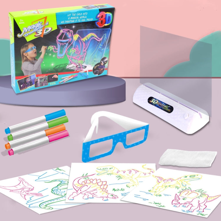 3D Fluorescent Drawing Board Magic Luminous Three-Dimensional Writing Board Graffiti Board Lighting Puzzle Children Drawing Board,Style: Medium Drawing Board (Dinosaur Version) -  by PMC TechLife | Online Shopping South Africa | PMC TechLife | Buy Now Pay Later Mobicred