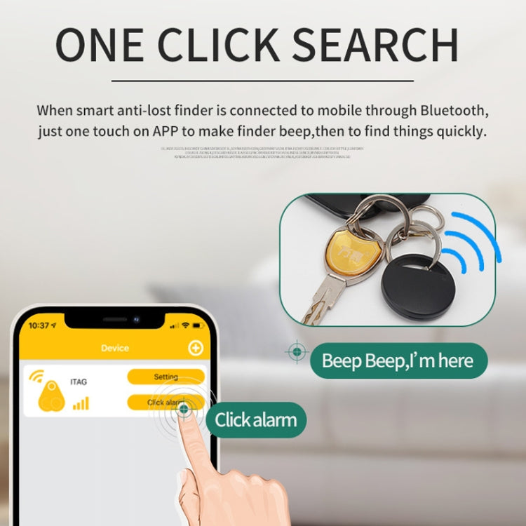 HYC-S9 2 PCS Round Bluetooth Object Finder Mobile Phone Tracking Locator Anti-Lost Two-Way Alarm(Red) - Anti-lost Alarm by PMc TechLife | Online Shopping South Africa | PMc TechLife | Buy Now Pay Later Mobicred