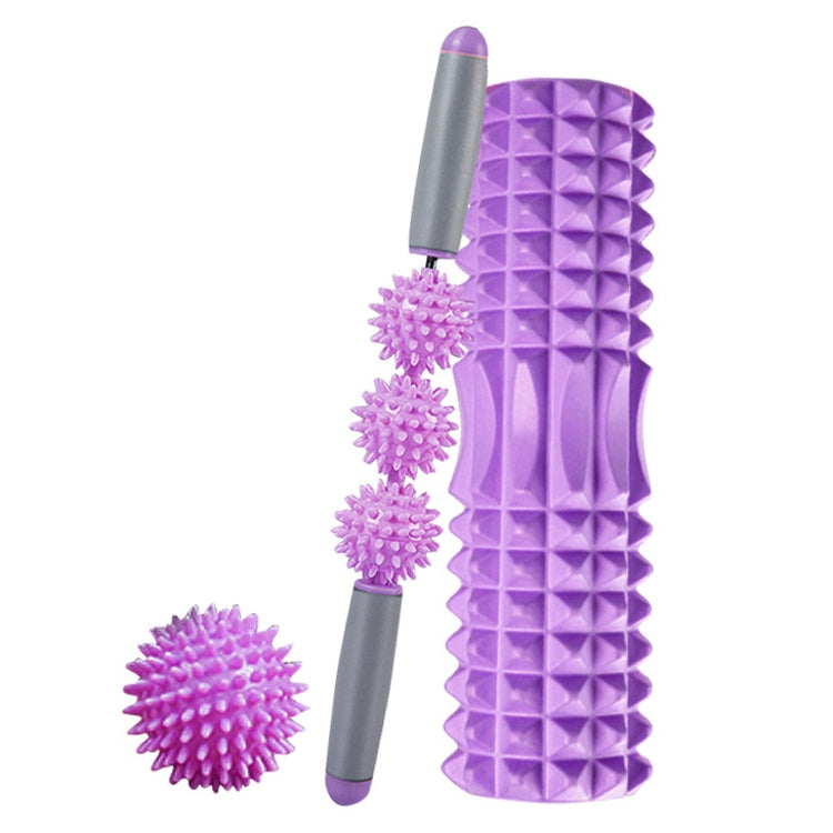 3 in 1 Eva Foam Roller Hollow Muscle Relaxation Roller Yoga Column Set, Length: 33cm  (Purple Crescent) - free shipping - PMC TechLife - Order now!