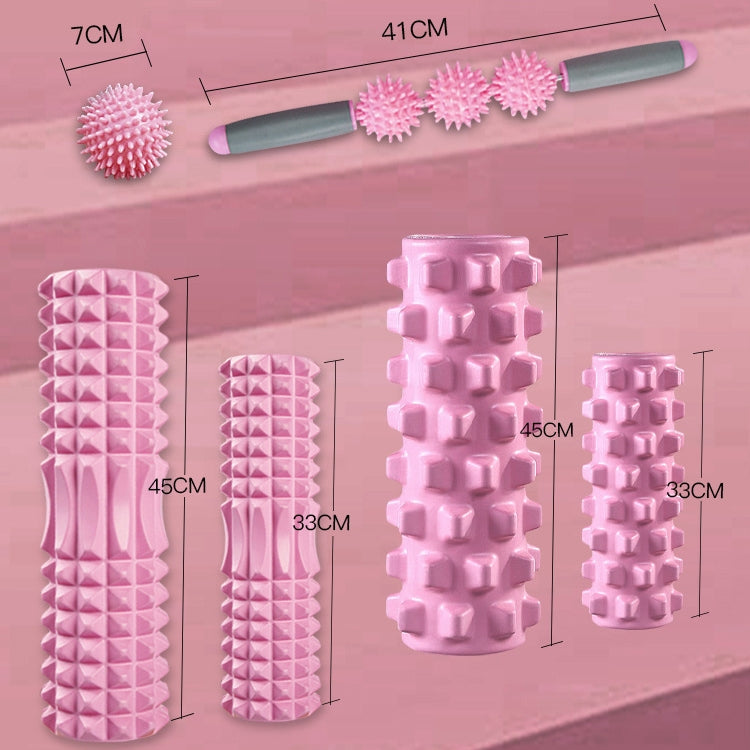 3 in 1 Eva Foam Roller Hollow Muscle Relaxation Roller Yoga Column Set, Length:  45cm (Pink Crescent) - free shipping - PMC TechLife - Order now!