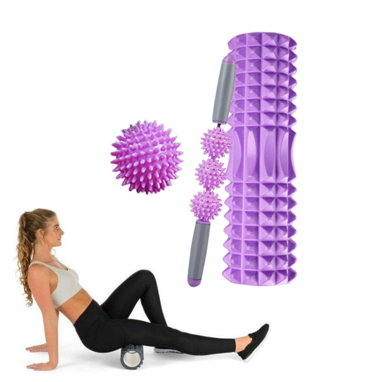 3 in 1 Eva Foam Roller Hollow Muscle Relaxation Roller Yoga Column Set, Length: 45cm (Purple Crescent) - Massage & Relaxation by PMC TechLife | Online Shopping South Africa | PMC TechLife