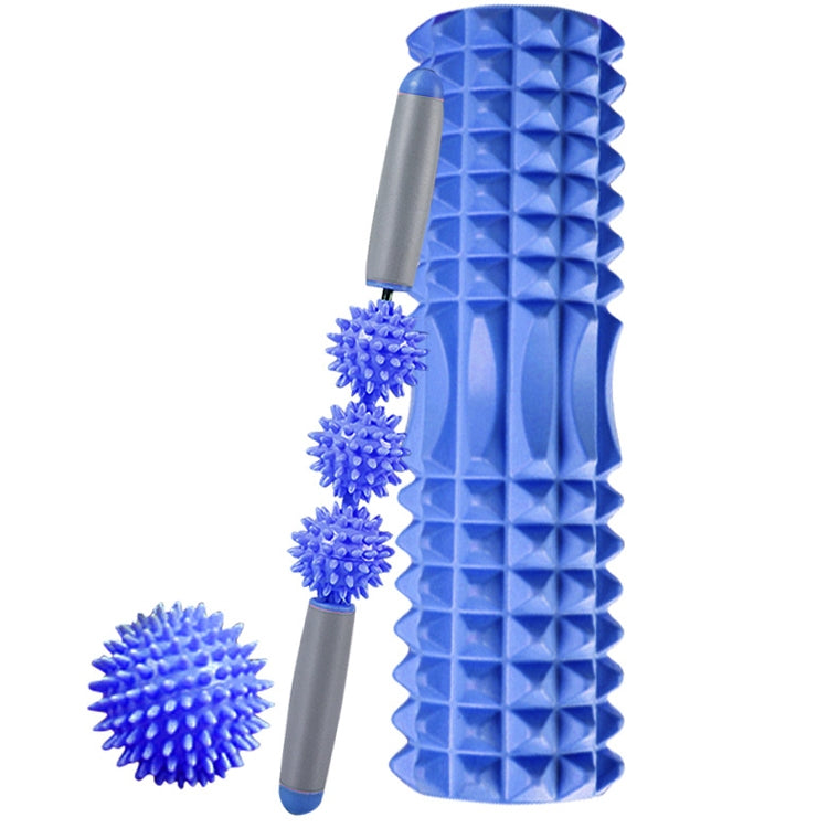 3 in 1 Eva Foam Roller Hollow Muscle Relaxation Roller Yoga Column Set, Length:  45cm (Blue Crescent) - free shipping - PMC TechLife - Order now!