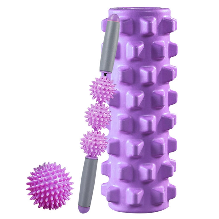3 in 1 Eva Foam Roller Hollow Muscle Relaxation Roller Yoga Column Set, Length:  45cm (Purple Wolf Tooth) - free shipping - PMC TechLife - Order now!