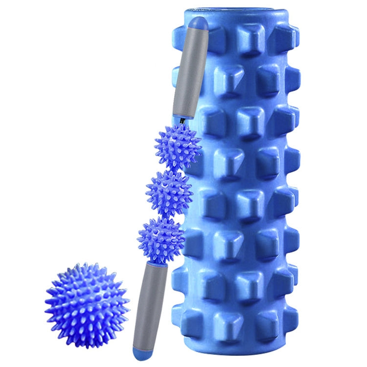 3 in 1 Eva Foam Roller Hollow Muscle Relaxation Roller Yoga Column Set, Length:  45cm (Blue Wolf Tooth) - free shipping - PMC TechLife - Order now!