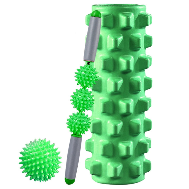 3 in 1 Eva Foam Roller Hollow Muscle Relaxation Roller Yoga Column Set, Length: 45cm (Green Wolf Tooth) - free shipping - PMC TechLife - Order now!