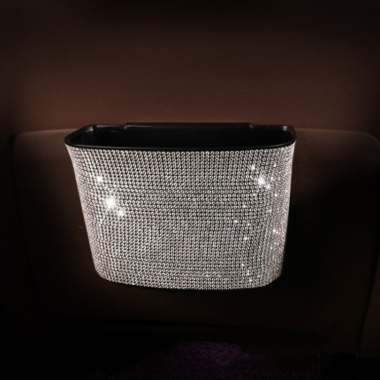 Car-Studded Trash Can Personality Car Hanging Trash Bag Multi-Function Car Storage Box(White Diamonds) - Stowing Tidying by PMC TechLife | Online Shopping South Africa | PMC TechLife | Buy Now Pay Later Mobicred