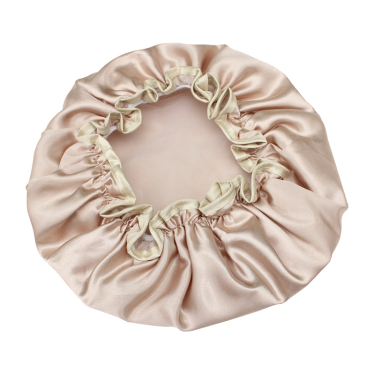 Lovely Thick Women Satin Colorful Double Water-resistant Hair Cover Bathing Cap(Gold) - Bath Supplies by PMC TechLife | Online Shopping South Africa | PMC TechLife | Buy Now Pay Later Mobicred
