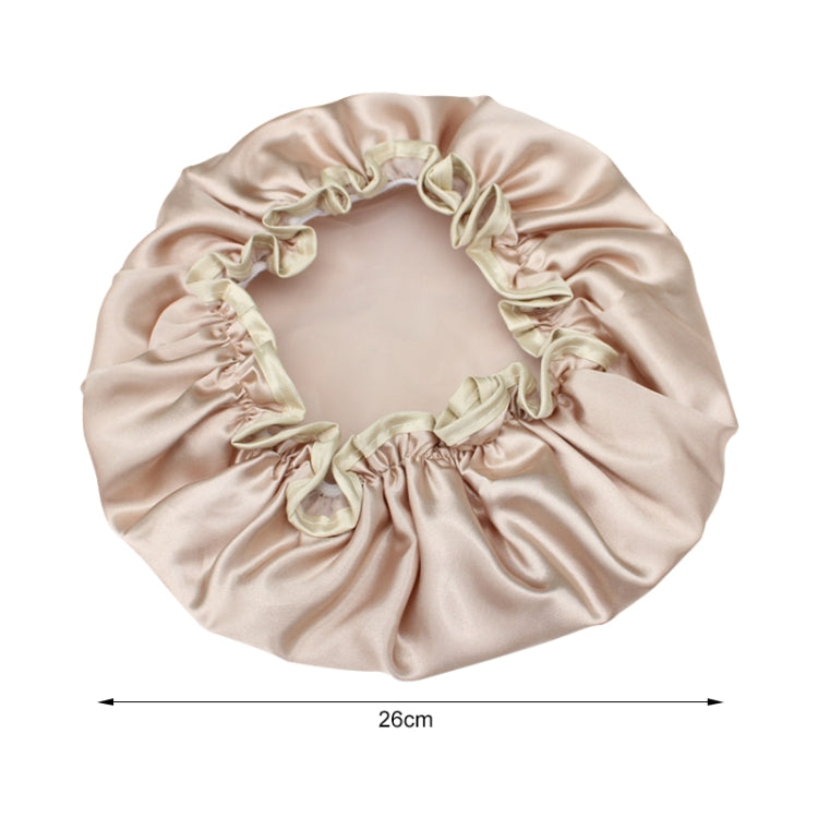 Lovely Thick Women Satin Colorful Double Water-resistant Hair Cover Bathing Cap(Gold) - Bath Supplies by PMC TechLife | Online Shopping South Africa | PMC TechLife | Buy Now Pay Later Mobicred